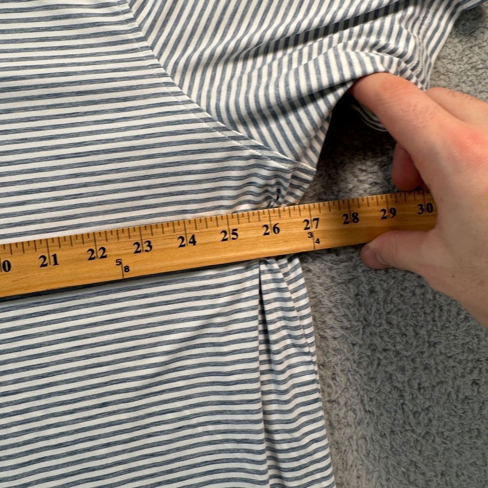 Johnnie-O Featherweight Men XXL Blue White Striped Performance Golf Polo Shirt - Picture 5 of 8